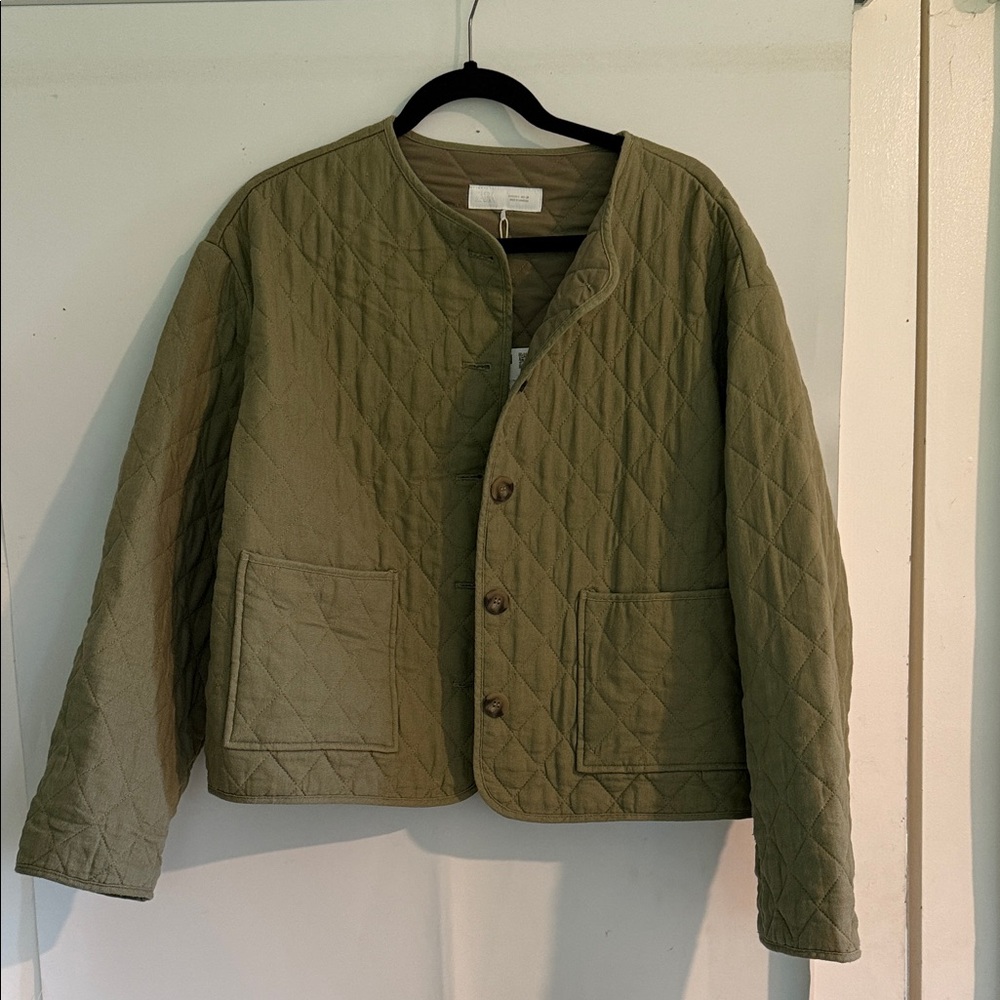 Zara Quilted Olive Jacket